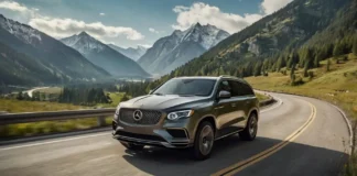 A Luxury SUVs for Families cruising on a scenic highway