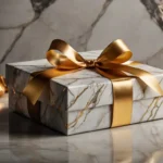 Luxury Holiday Gifts Under $500 – Elegant & Affordable A beautifully wrapped gift box with a golden ribbon featuring Luxury Holiday Gifts Under $500