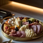 A close-up of a beautifully arranged premium serving tray
