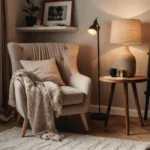 A cozy bedroom corner with a stylish reading chair for Bedroom