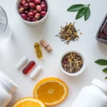 A flat-lay of natural remedies for UTI relief