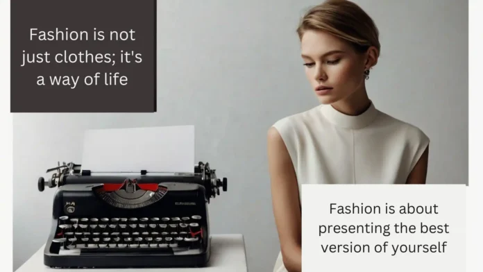 A minimalist yet chic image of a stylish fashion editorial scene featuring Anna Wintour Quotes About Fashion