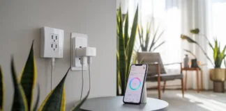 Smart Home Power Kit: Save Energy and Simplify Life A modern Smart Home Power Kit featuring smart plugs, smart power strips, and a smartphone app interface.