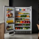 A modern and stylish compact Upstreman refrigerator in a sleek kitchen