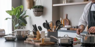 A modern kitchen with Premium Kitchen Tools for Home Chefs