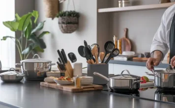 A modern kitchen with Premium Kitchen Tools for Home Chefs