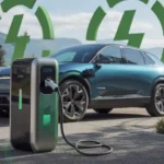 Portable Electric Car Charger: Freedom to Charge Anywhere A photo of a sleek portable electric car charger connected to an electric vehicle