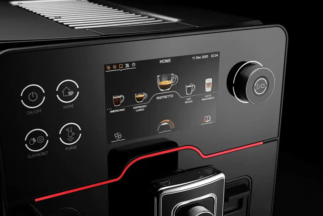 A sleek Gaggia automatic espresso machine in a modern kitchen