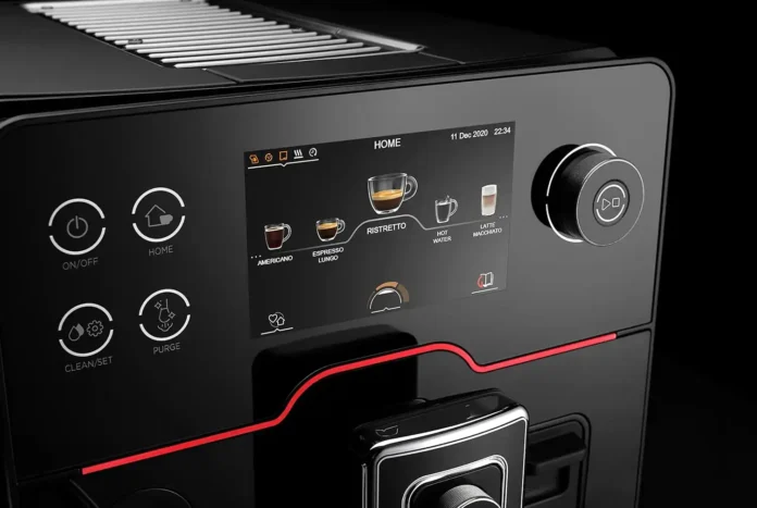 A sleek Gaggia automatic espresso machine in a modern kitchen