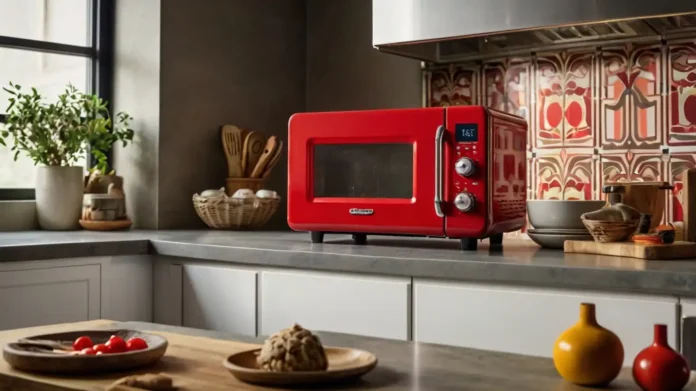 A vibrant kitchen with a sleek Galanz Microwave Ovens
