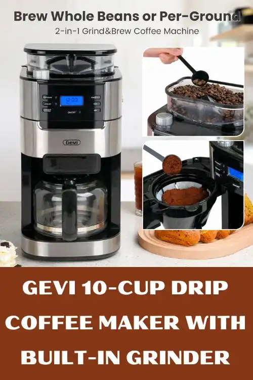 Gevi 10-Cup Drip Coffee Maker with Built-in Grinder