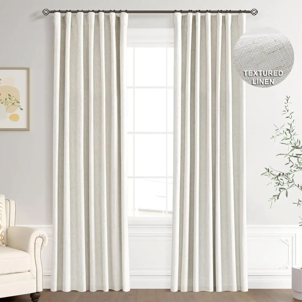 Joywell Cream Linen Pure Luxury Linen Drapes