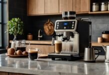 The Best Coffee and Espresso Machine Combos for Home Brewing on a sleek kitchen counter,