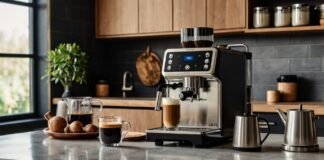 The Best Coffee and Espresso Machine Combos for Home Brewing on a sleek kitchen counter,