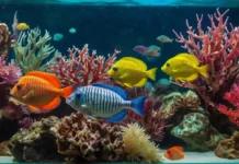 aquarium with colorful carnivorous fish feauturing Carnivore Food for Fish