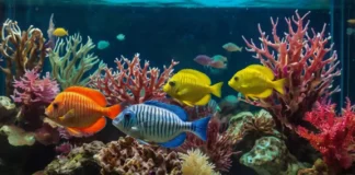 aquarium with colorful carnivorous fish feauturing Carnivore Food for Fish