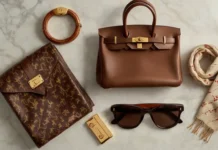 flat lay composition featuringThe Most Costly Clothes Brands