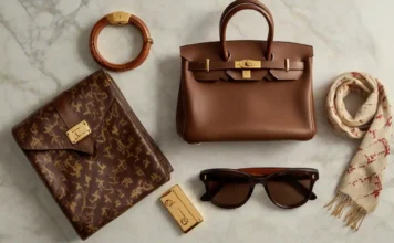 flat lay composition featuringThe Most Costly Clothes Brands