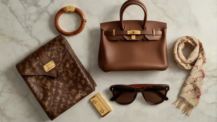 flat lay composition featuringThe Most Costly Clothes Brands