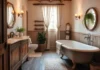 Country Bathroom Decor Ideas for a Cozy Rustic Look A cozy country bathroom Decor Ideas with rustic wooden vanities