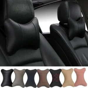 A luxurious Both Side leather car pillow headrest for adults