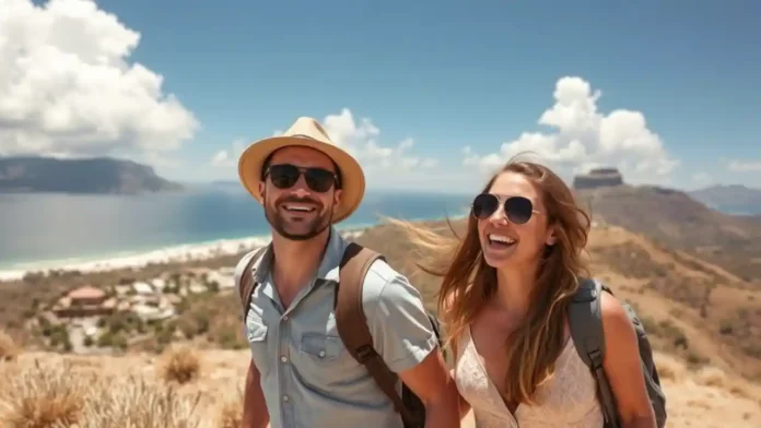 A luxurious travel scene featuring Tailor-Made Travel