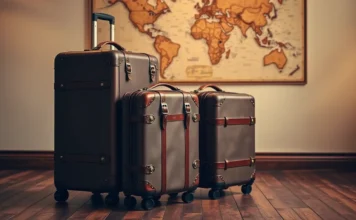 A luxurious vintage luggage set with studded accents