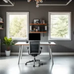 Garage Office Ideas: Smart Ways to Transform Your Space A modern and stylish garage office with a sleek desk