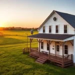 19th-Century American Farmhouses: Architecture & History A picturesque 19th-century American farmhouse surrounded by lush green fields