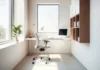 Minimalist Small Office Design: 10 Space-Saving Ideas A sleek, Minimalist Small Office Design with a neutral color palette