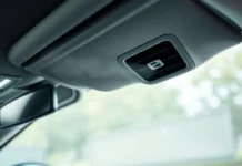 A sleek car interior featuring a Febreze car air freshener review