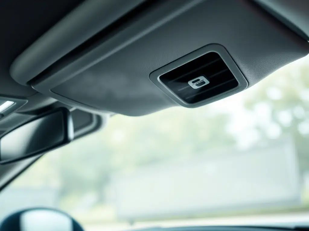 A sleek car interior featuring a Febreze car air freshener review