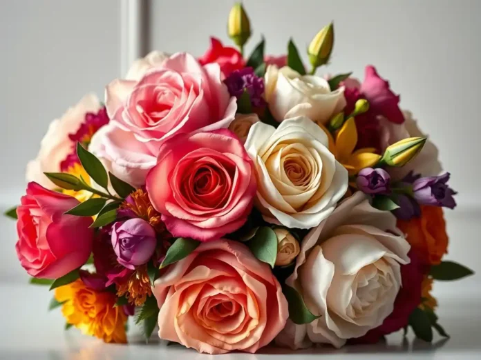 A stunning luxury bouquet with elegant roses