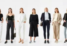A stylish flat lay of Minimalist Outfit Color Combos