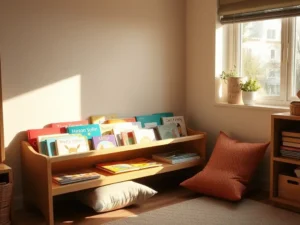 Organizing the montessori reading nook