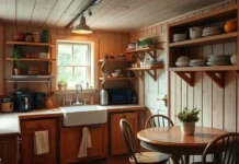 cozy Tiny Cottage Kitchen Cabins