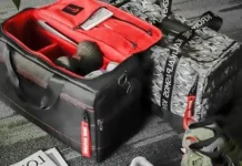 modern shoe duffle bag with separate compartments