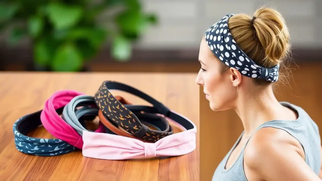 stylish non-slip headbands in various colors and patterns