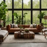 Sustainable Luxury: Eco-Friendly Design with Elegance A beautifully designed modern living room showcasing sustainable luxury