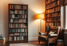 Reading Corner Ideas for Men: Design a Cozy Book Nook A cozy reading corner with a vintage leather armchair