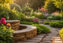 A lush garden featuring the concept of Enhancing Garden with Seasonal Features
