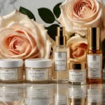 Luxury Skincare Secrets: Ingredients That Are Worth the Splurge A luxurious flat lay of high-end skincare products featuring the ideas of Luxury Skincare Secrets