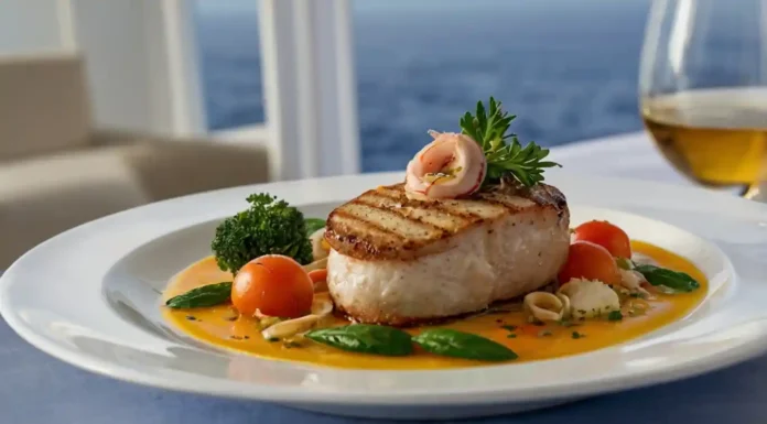 Gourmet Dining at Sea: A Culinary Revolution A luxurious outdoor Gourmet Dining at Sea.