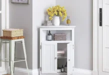 A stylish and modern small corner cabinet