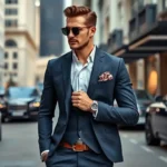 A well-dressed man in a tailored suit featuring Accessories for Rich Man Look