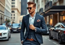 A well-dressed man in a tailored suit featuring Accessories for Rich Man Look