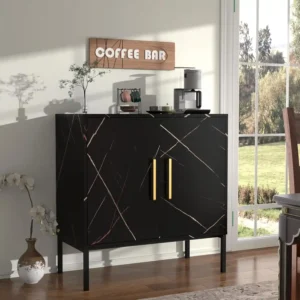 JOZZBY Storage Buffet Cabinet for Black and White Kitchen