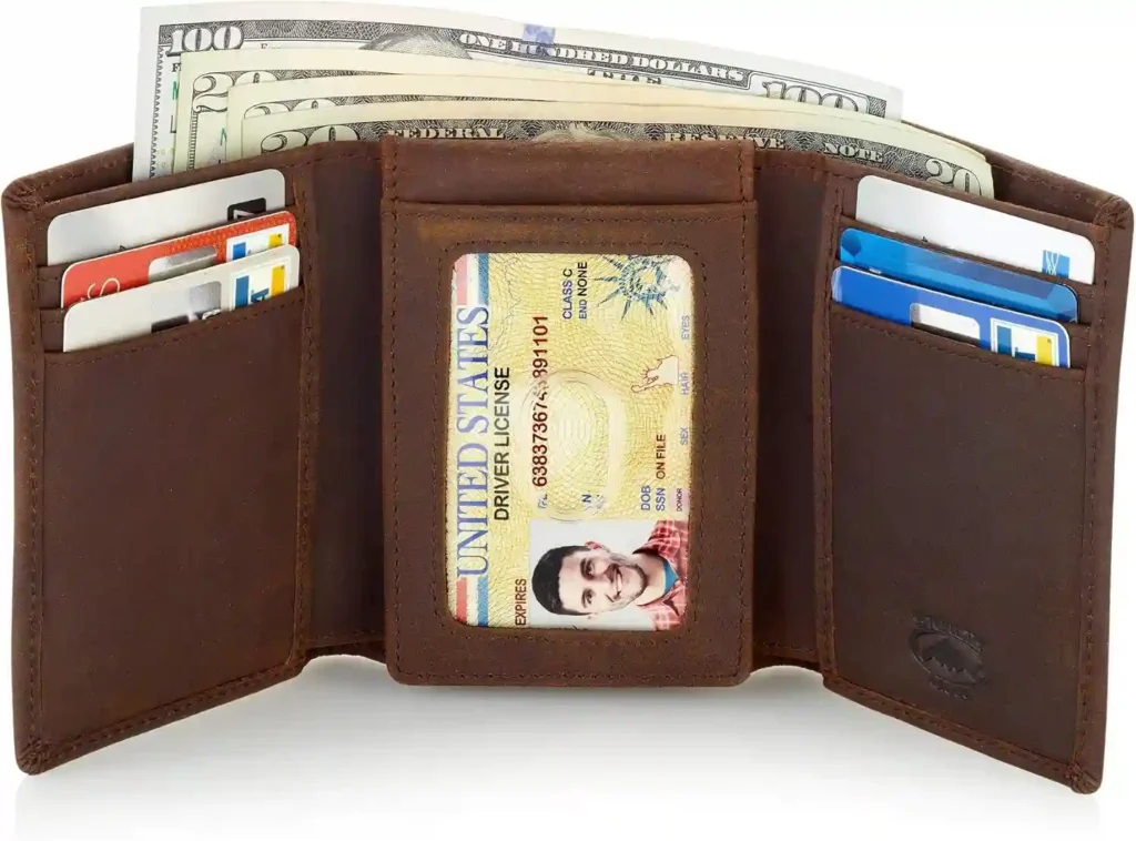 Accessories for Rich Man Look: The Ultimate Guide 2 Stealth Mode Trifold Leather Wallet for Men with ID Holder and RFID Blocking