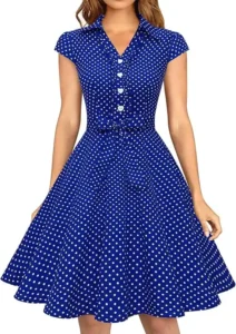 1950s Retro Rockabilly outfits Dress Cap Sleeve Vintage Swing Dress