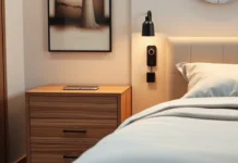 A bedroom interior with a stylish Modern Nightstands